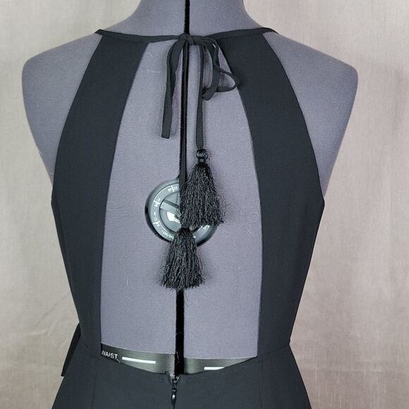 MISS AVENUE Black Plunging Neckline Ruffled Maxi‎ Dress Medium - Picture 6 of 12